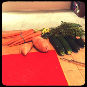 Carrots, zucchini and sweet potatoes